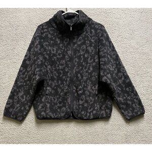 Women's Medium Sherpa Cropped Jacket All in Motion Dark Gray Small New